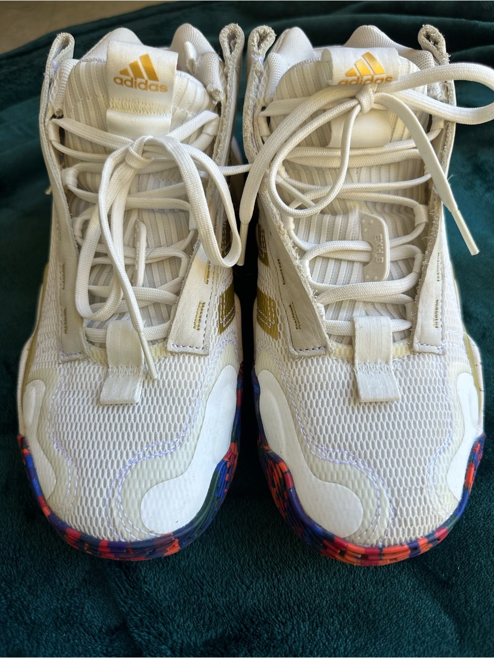 White/multicolor chunky sneakers